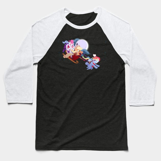 Rainbow Dashing Thru the Snow! Baseball T-Shirt by nanook1234